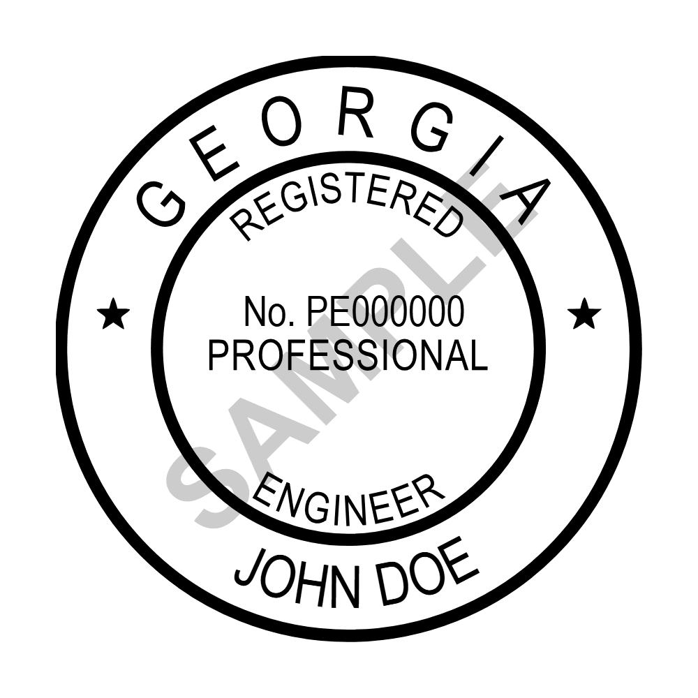 Georgia PE seal example — an approved Georgia Engineer seal design, shown as a watermarked sample