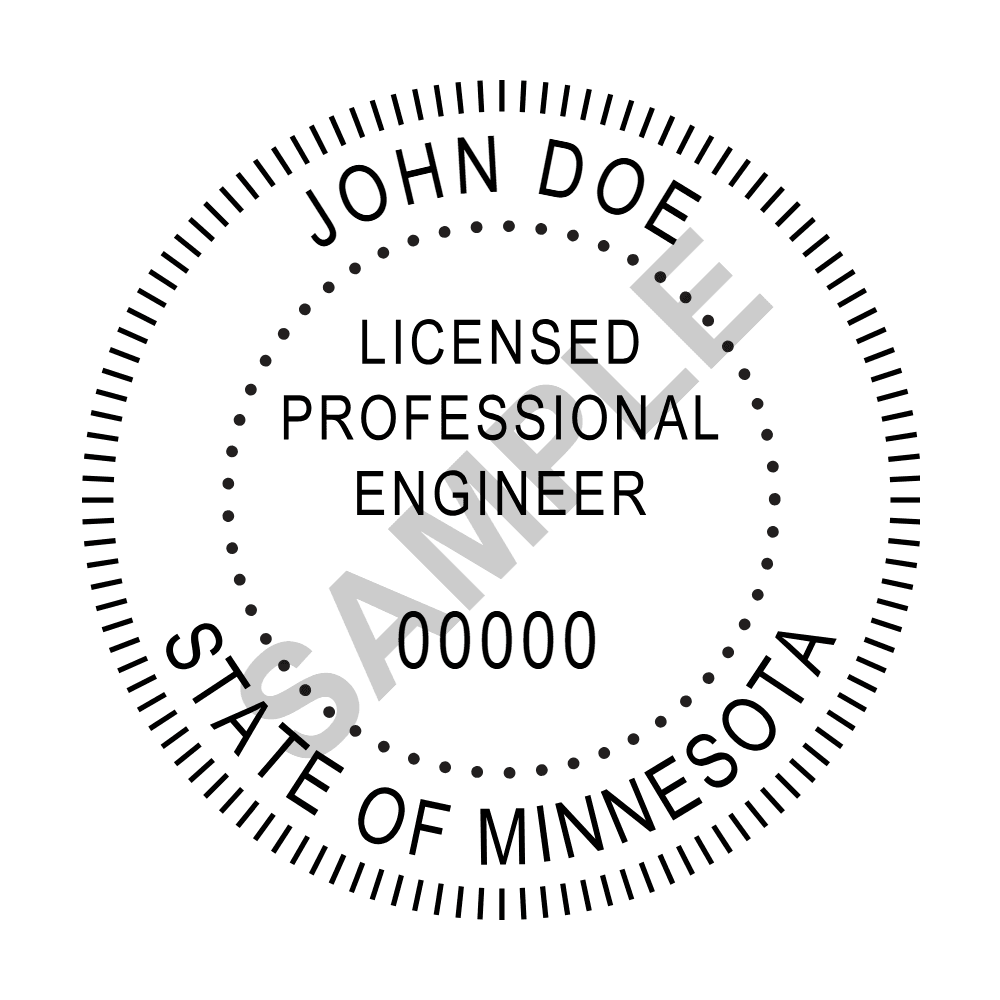Minnesota PE seal example — an approved Minnesota Engineer seal design, shown as a watermarked sample