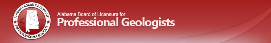 Alabama Board of Licensure for Professional Geologists Alabama Board of Licensure for Professional Geologists logo